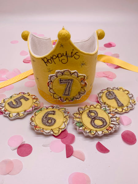 Lemon Birthday Crown with Changeable Numbers