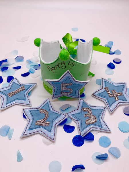 Mint Green Birthday Crown with Changeable Numbers