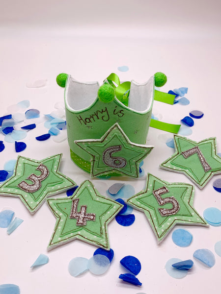 Mint Green Birthday Crown with Changeable Numbers