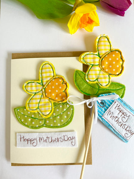 Daffodil flower with Gift Tag and Card
