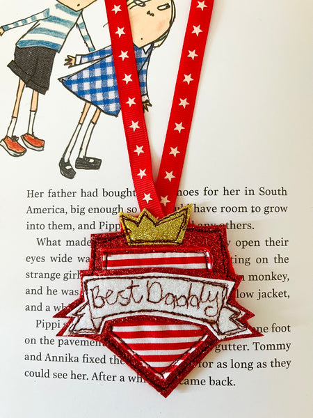 Red Father's Day Medal