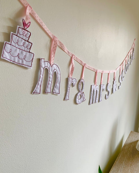 Mr & Mrs ..... personalised wedding bunting