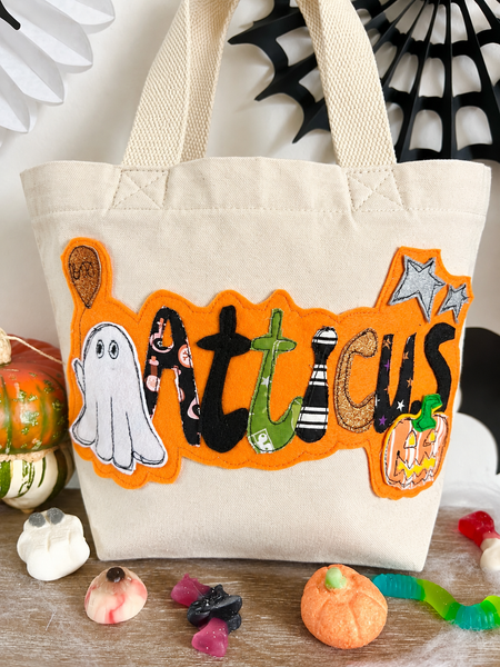 Boo Ghost and Pumpkin Trick or Treat Bag