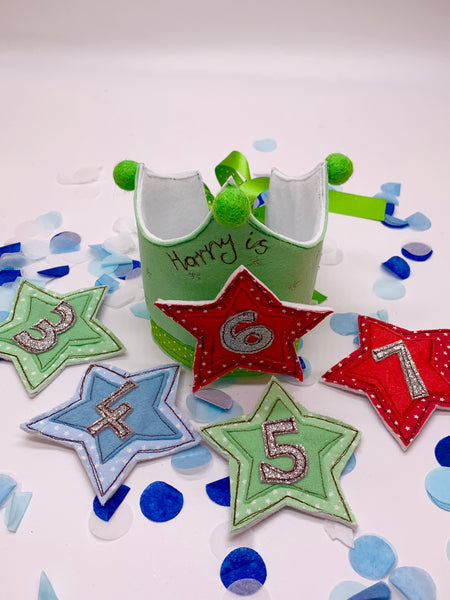 Mint Green Birthday Crown with Changeable Numbers