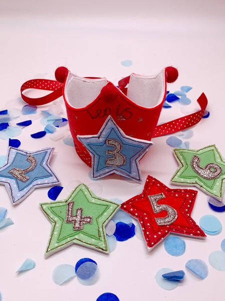 Red Birthday Crown with Changeable Numbers