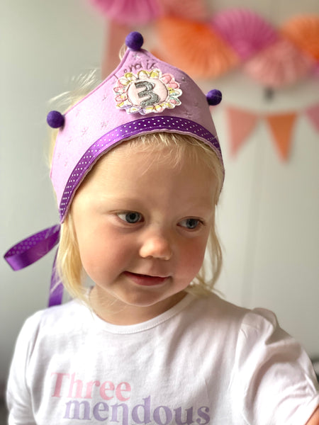 Purple Birthday Crown with Changeable Numbers