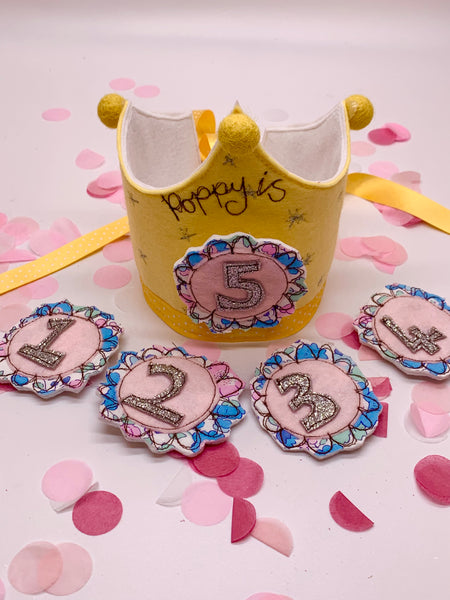 Lemon Birthday Crown with Changeable Numbers