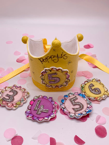 Lemon Birthday Crown with Changeable Numbers