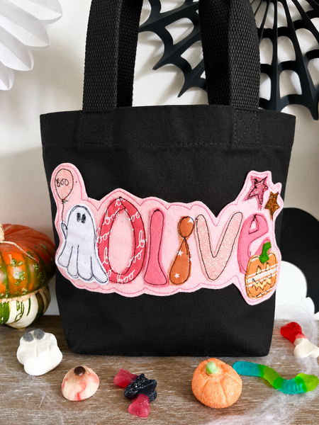 Boo Ghost and Pumpkin Trick or Treat Bag