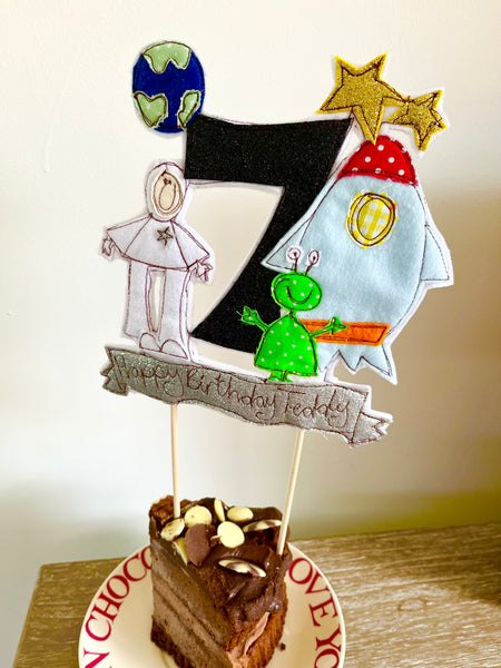 Space Adventure Cake Topper