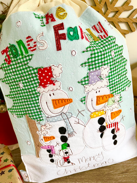 Snowman Santa Sack