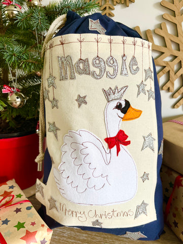 Christmas Swan Santa Sack