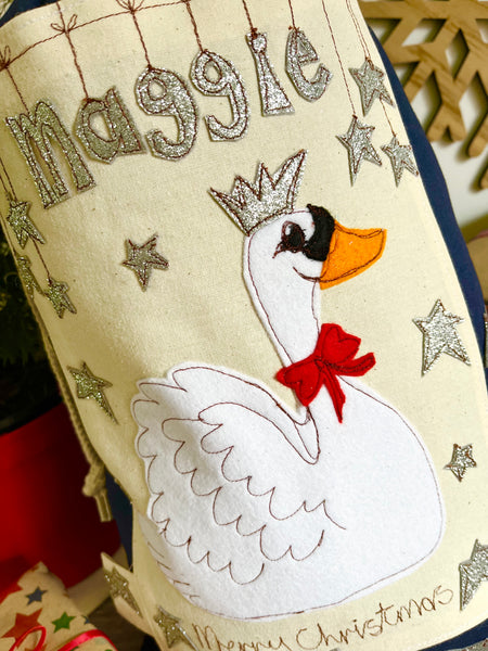 Christmas Swan Santa Sack