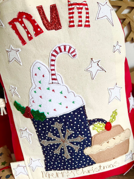 Hot Chocolate and Mince Pie Santa Sack