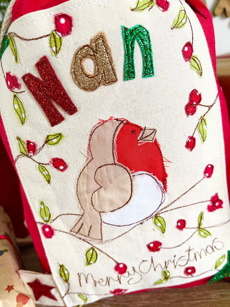 Christmas Robin Santa Sack