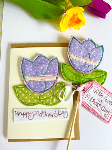 Tulip flower with Gift Tag and card