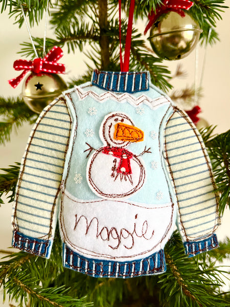 Snowman Christmas Jumper Decoration