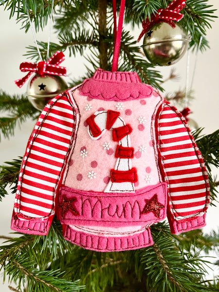 Candy Cane Christmas Jumper Decoration
