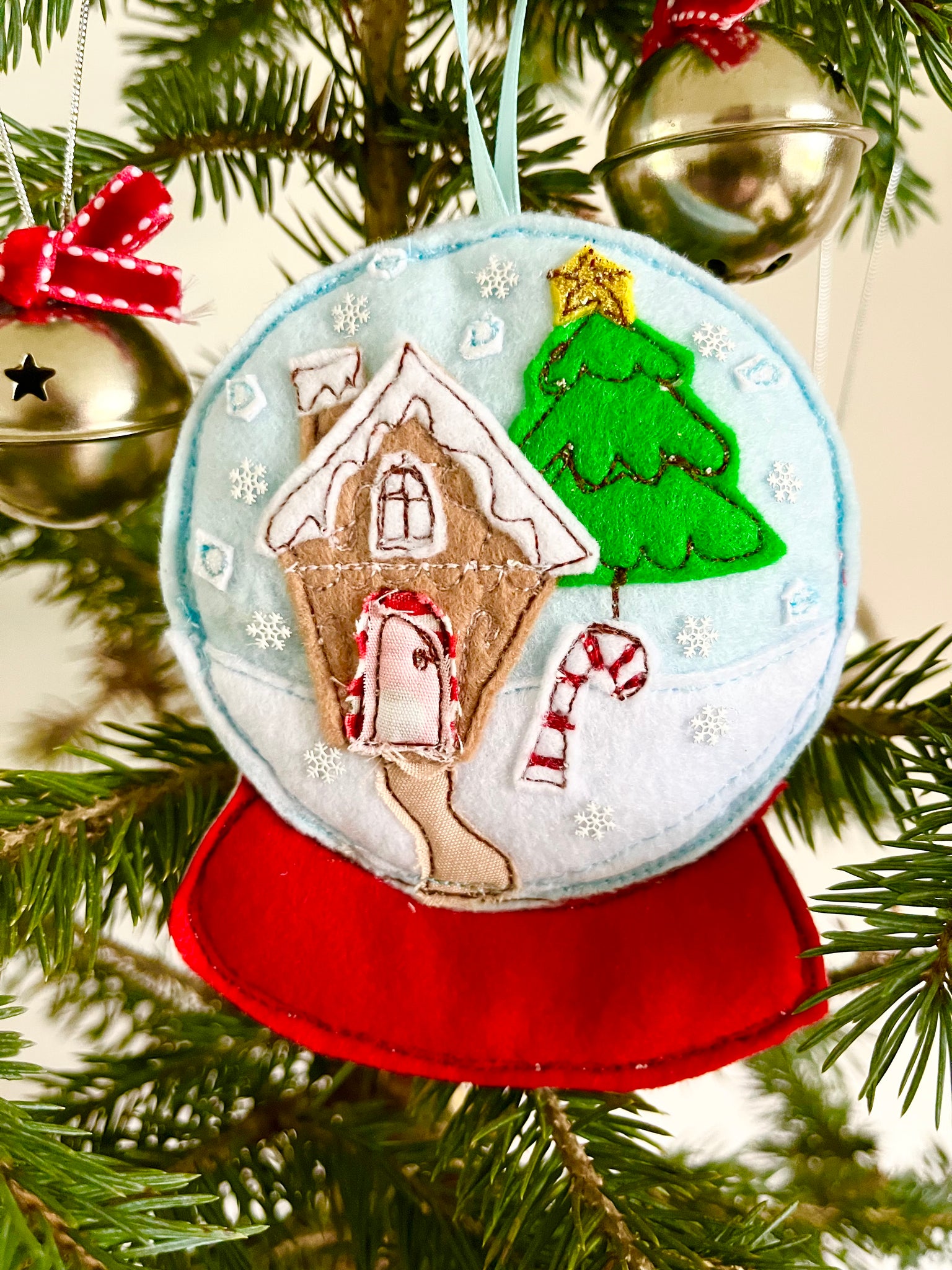 Gingerbread House Snow Globe Decoration