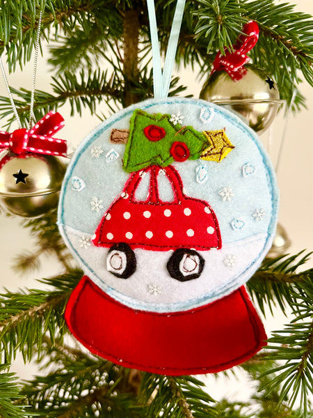 Car and Tree Snow Globe Decoration