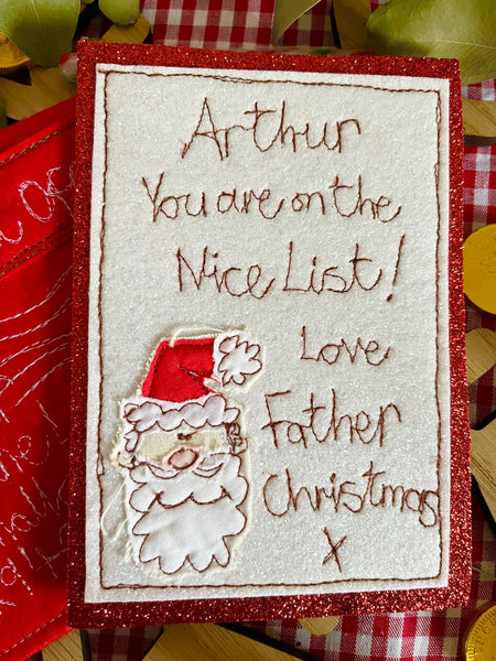 You're on the Nice List Letter