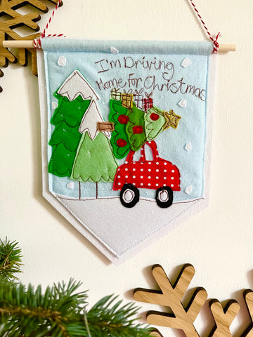 I'm Drivng Home For Christmas Banner