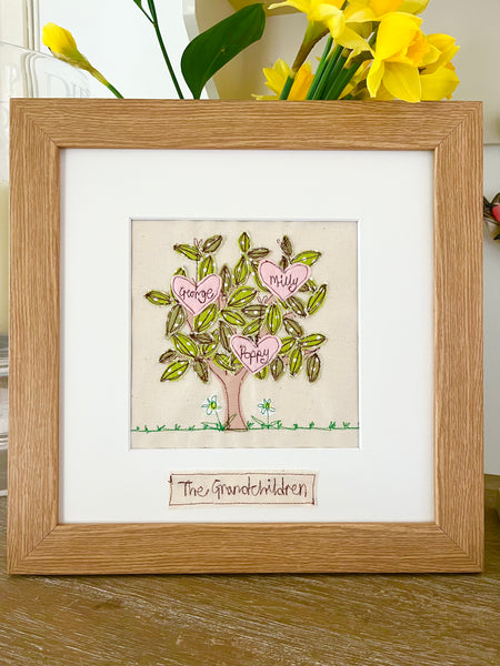 Family Tree Picture With Hanging Hearts