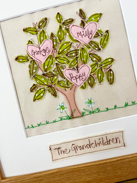 Family Tree Picture With Hanging Hearts