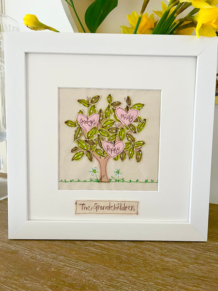 Family Tree Picture With Hanging Hearts