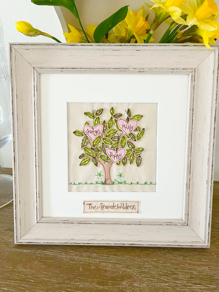 Family Tree Picture With Hanging Hearts