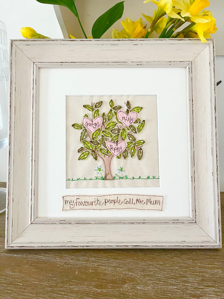 Family Tree Picture With Hanging Hearts