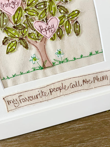 Family Tree Picture With Hanging Hearts