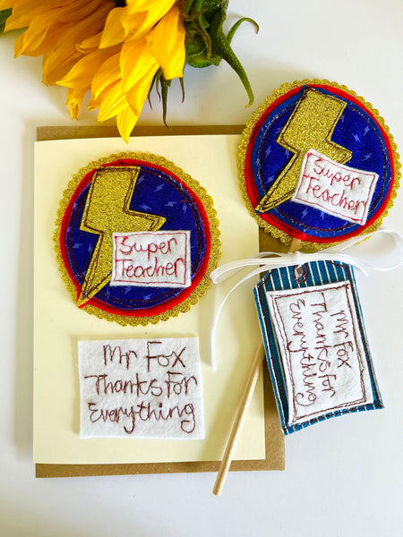 Teacher Plant Pot Topper with Gift tag and Card