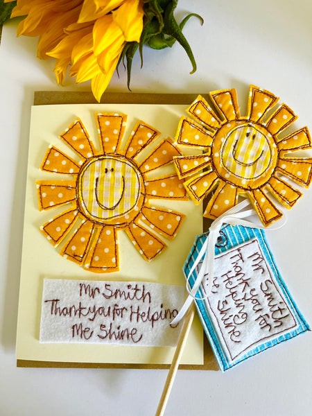 Teacher Plant Pot Topper with Gift tag and Card
