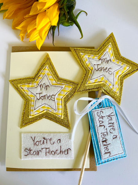 Teacher Plant Pot Topper with Gift tag and Card