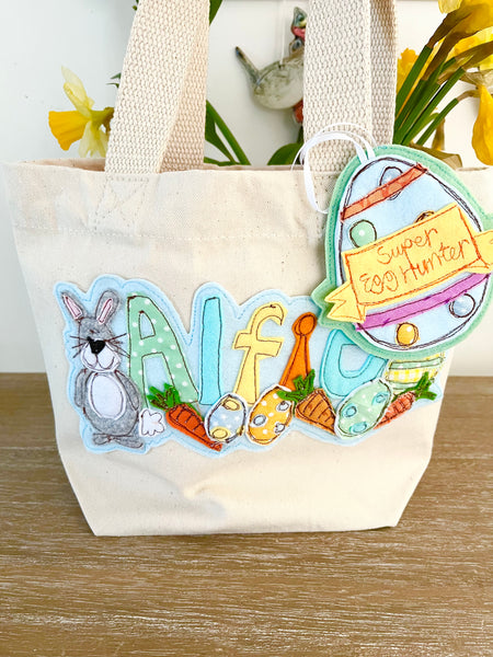 Easter Egg Hunt Bag, Rabbit, Egg and Carrot Design