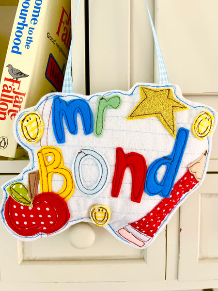 Personalised Teacher Classroom Door Name