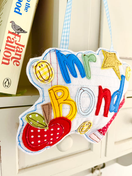 Personalised Teacher Classroom Door Name