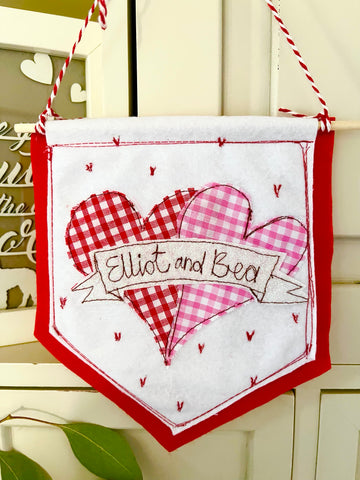 Two Hearts Banner (personalised)