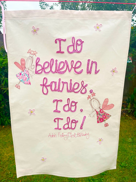 'I do believe in Fairies’ birthday banner