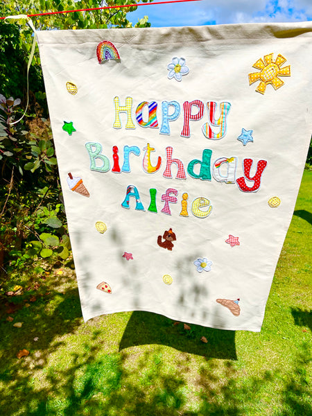 BOYS Personalised Happy Birthday Banner