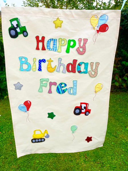 BOYS Personalised Happy Birthday Banner