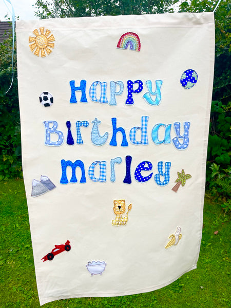 BOYS Personalised Happy Birthday Banner
