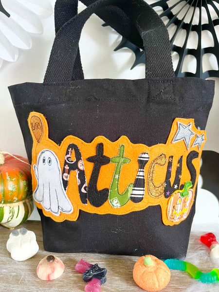 Boo Ghost and Pumpkin Trick or Treat Bag
