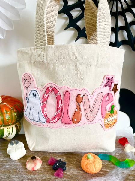 Boo Ghost and Pumpkin Trick or Treat Bag