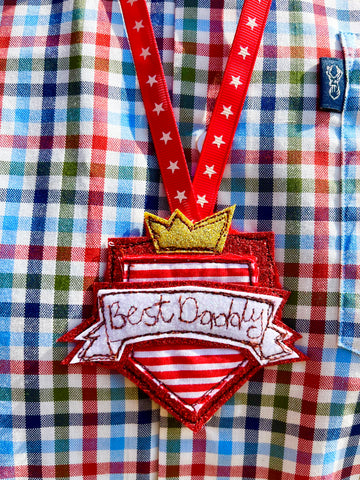 Red Father's Day Medal