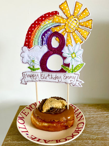 Rainbow and Sunshine Cake Topper