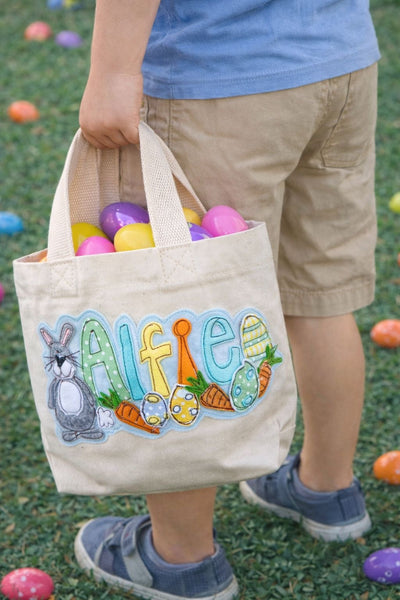 Easter Egg Hunt Bag, Rabbit, Egg and Carrot Design