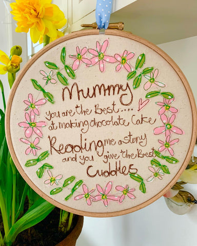 Mum…you are the best,Flower embroidery hoop