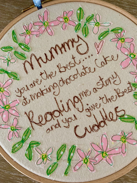 Mum…you are the best,Flower embroidery hoop